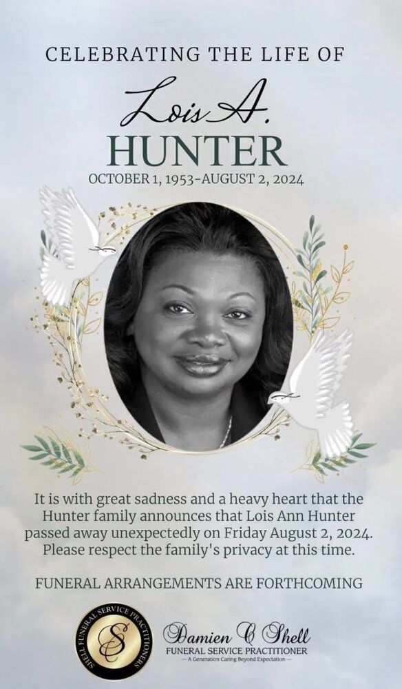 Lois A Hunter Memorial. All information is listed below.