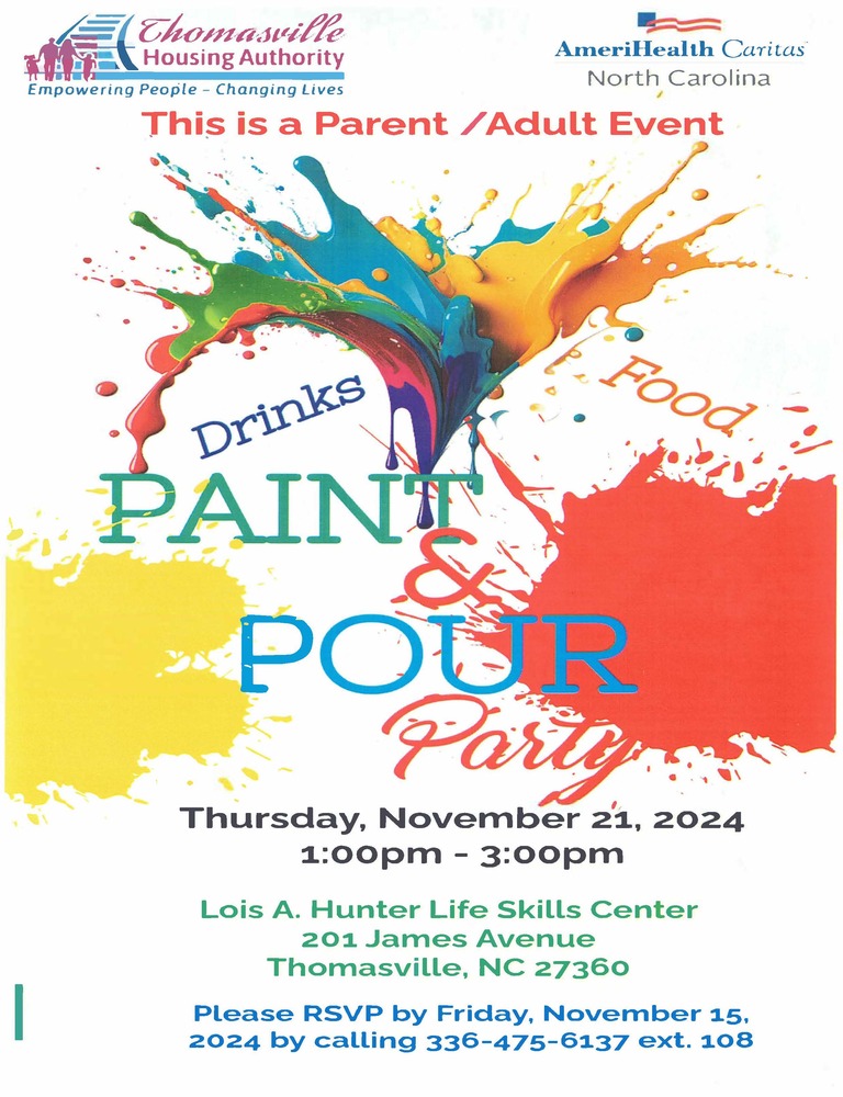 Paint  Pour Flyer. All information from this flyer is listed below.