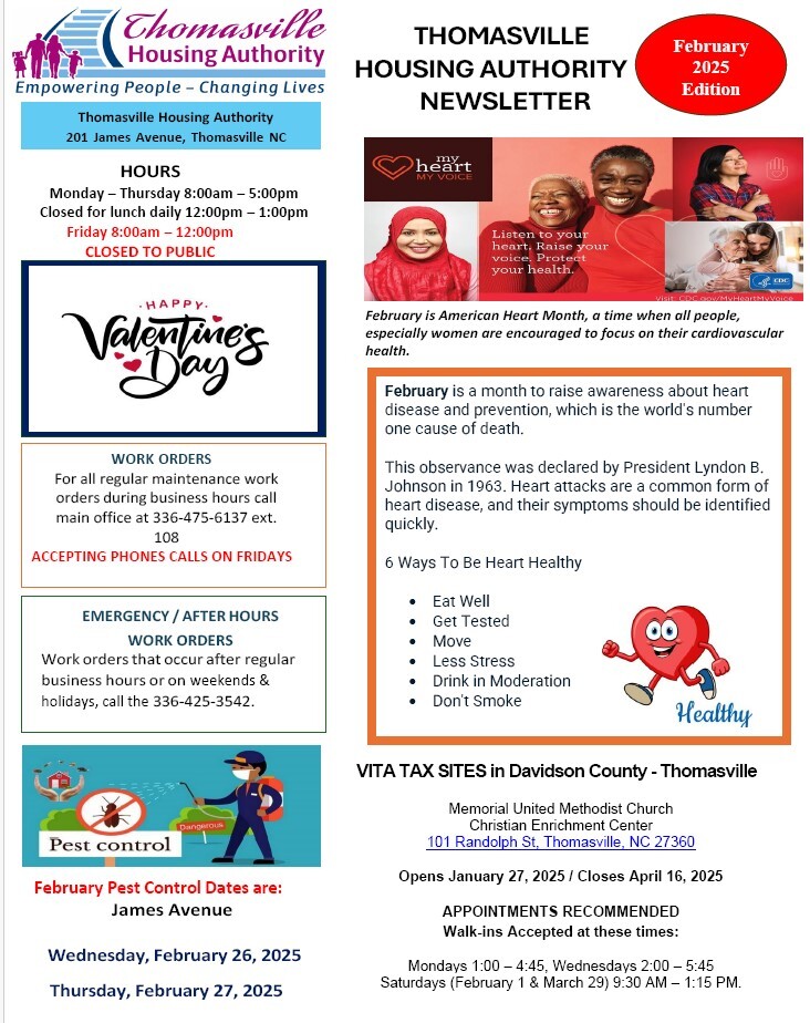 February Newsletter Page 1. All information from page 1 is listed above.